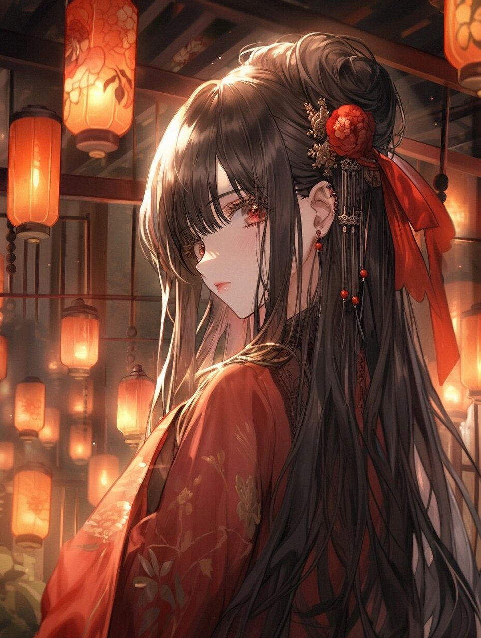 红嫁衣② | 古风头像壁纸插画素材女生头像