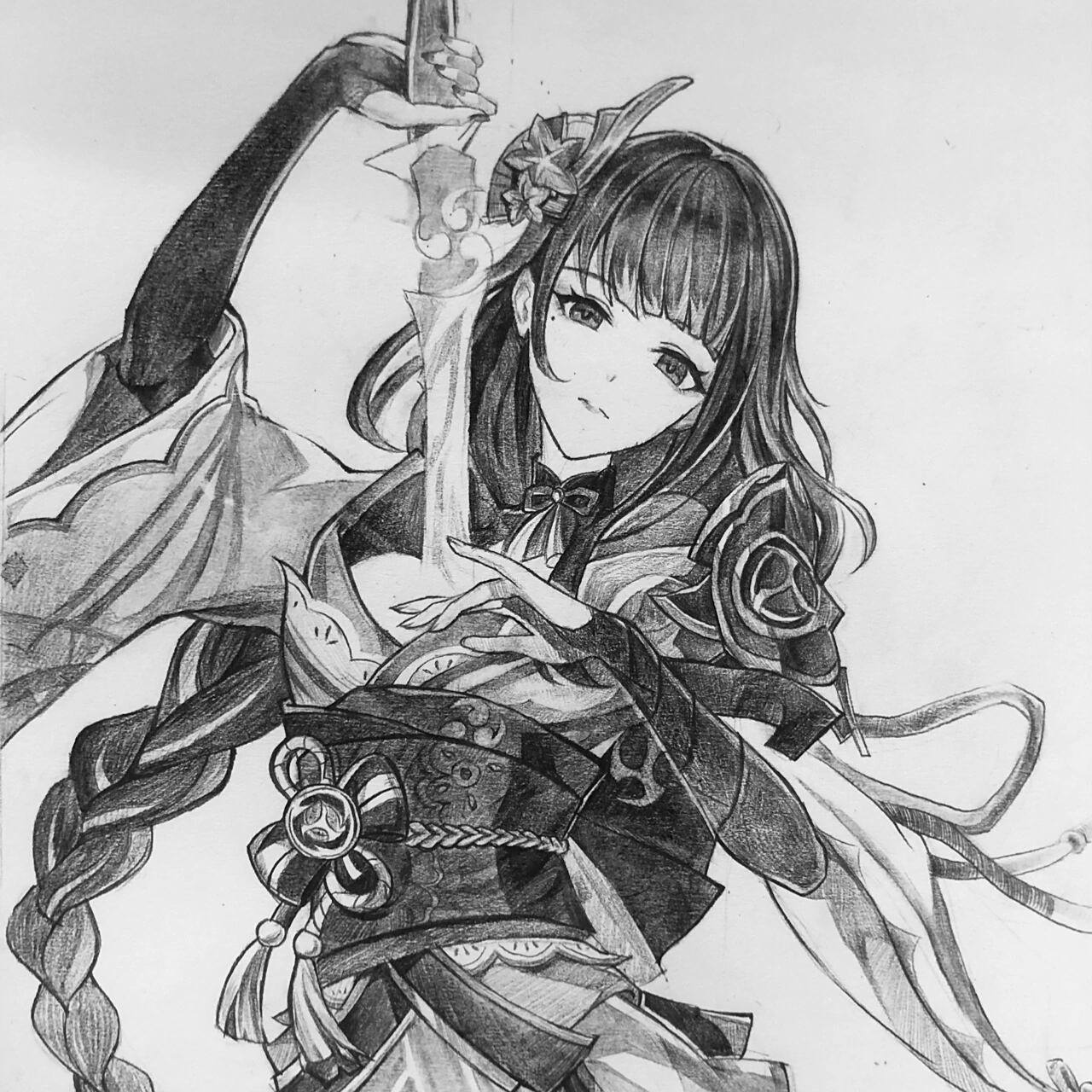 「原神」雷电将军手绘 来啦～ 更得有些慢了,抱歉,因为期末考试了,之