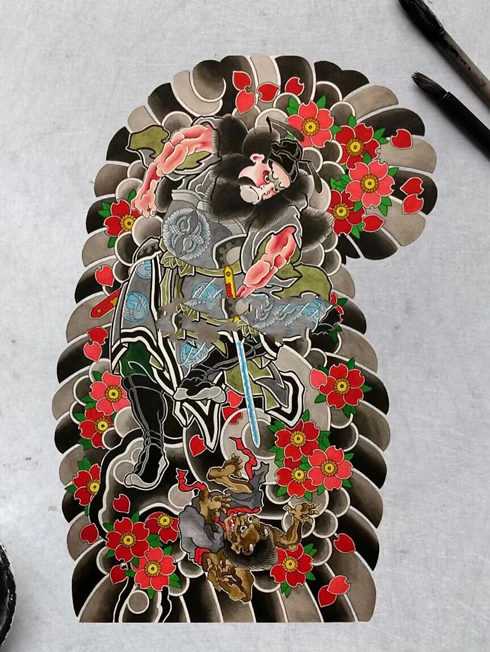 老传统半甲纹身分享