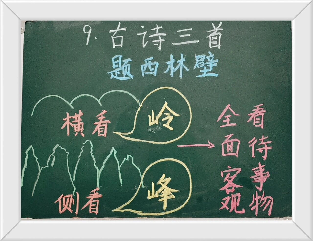 四年级语文上|9.古诗三首《题西林壁》板书  94