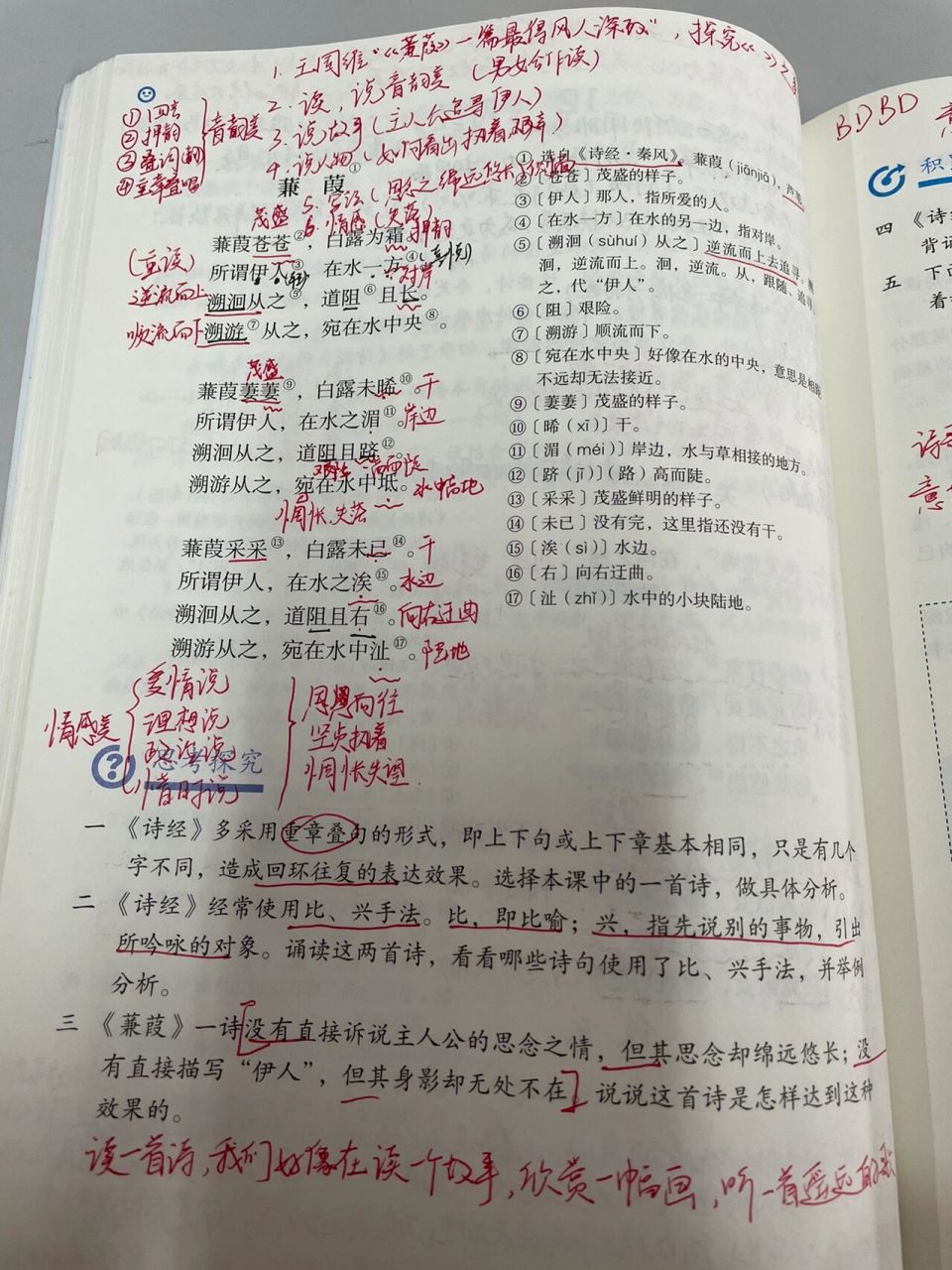 备课笔记|八下《诗经》之《蒹葭》怎么教?