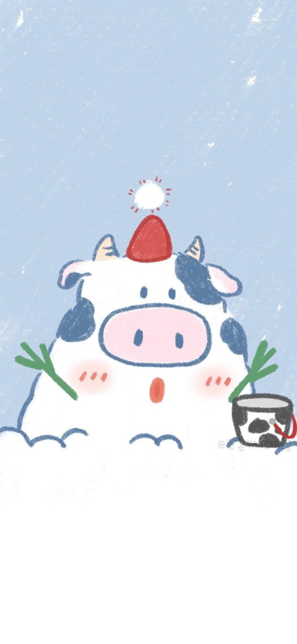 可可爱爱的卡通雪人壁纸    画师:寄喜饼给你喔   #百度国潮季##成人