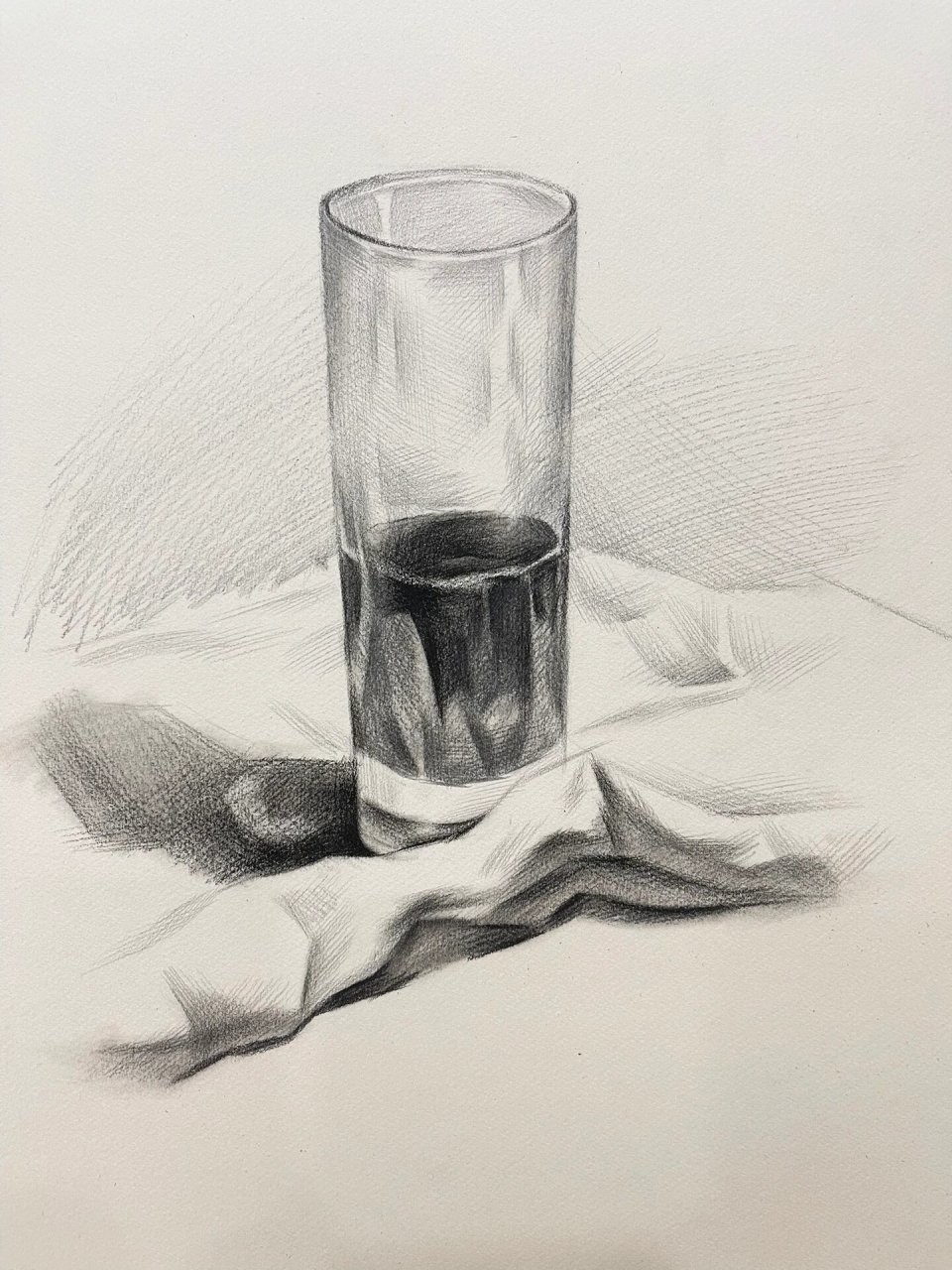 素描静物:玻璃杯 #素描静物# #素描# #美术# #画画