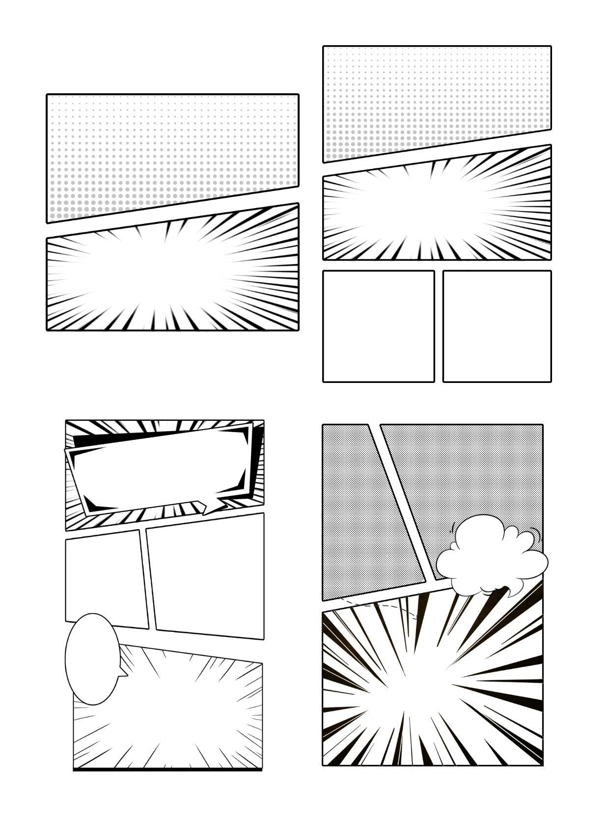 漫画边框|黑白简约漫画风边框框素材分享