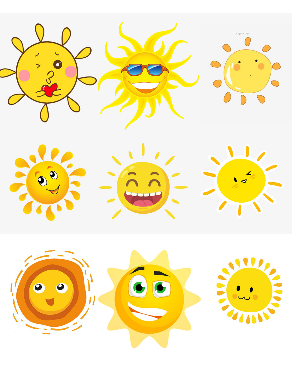 卡通太阳 手绘插画素材