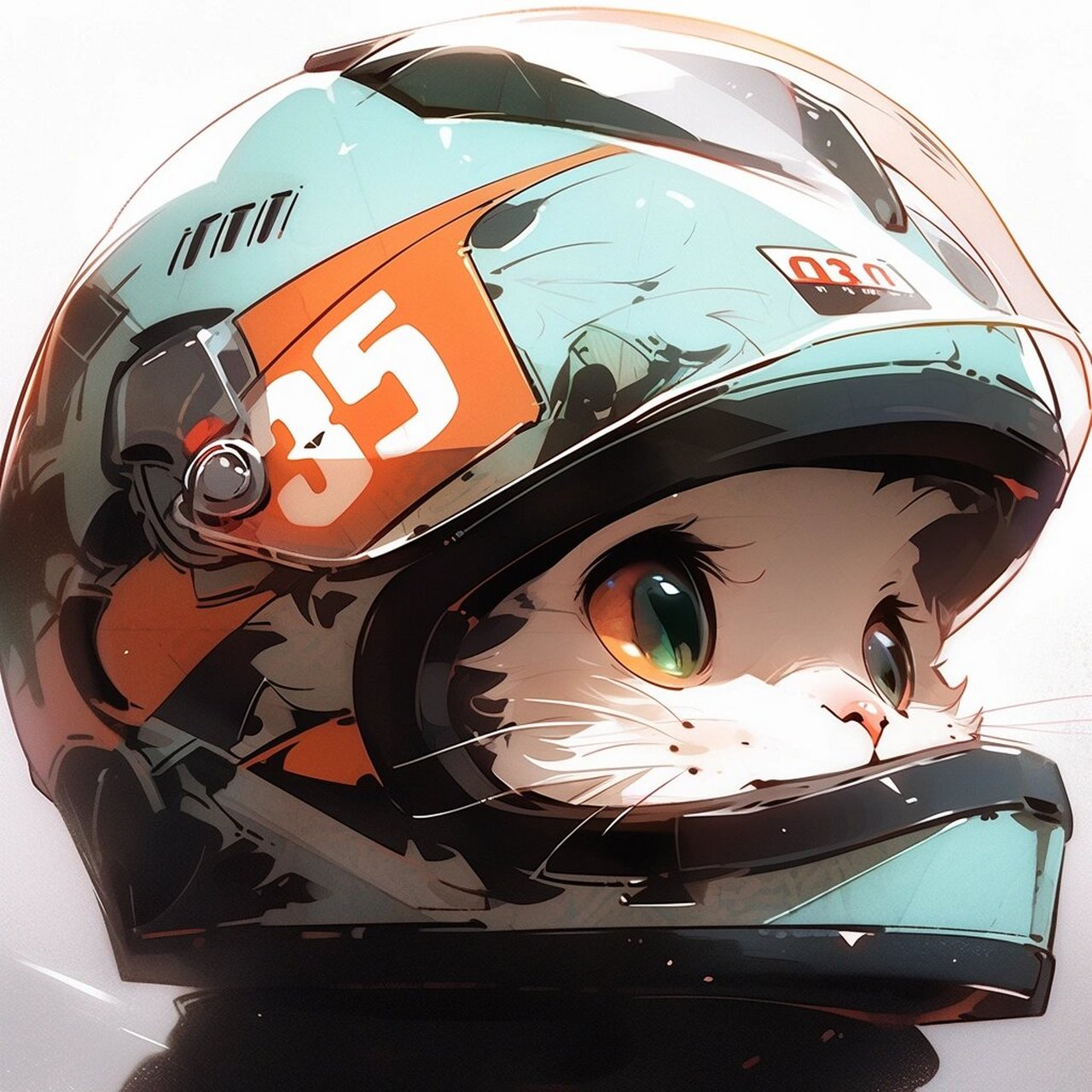 戴头盔的猫咪头像