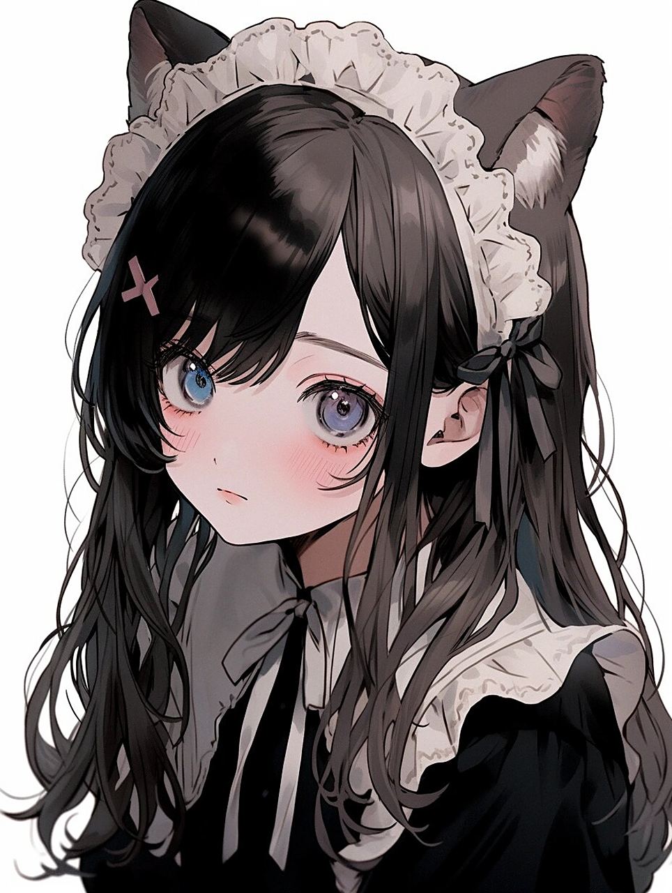 【首发】动漫单人女头集(自截)|猫耳女仆 midjourney绘制 ps改良 转载