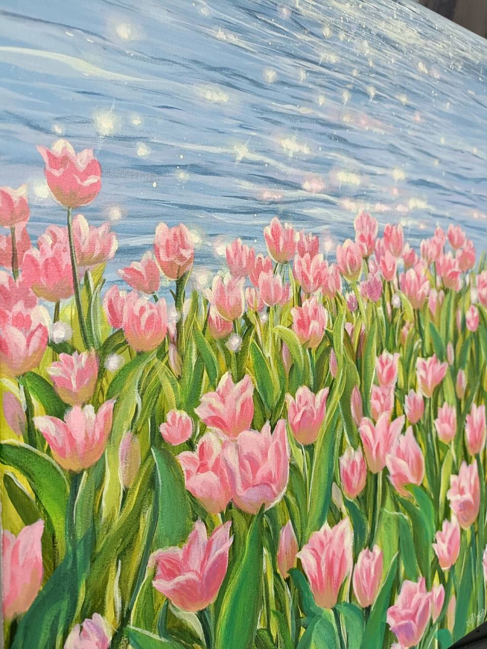 尺寸:40*50cm 阴雨绵绵的冬天,画春日花海,心情会跟着变美丽哦