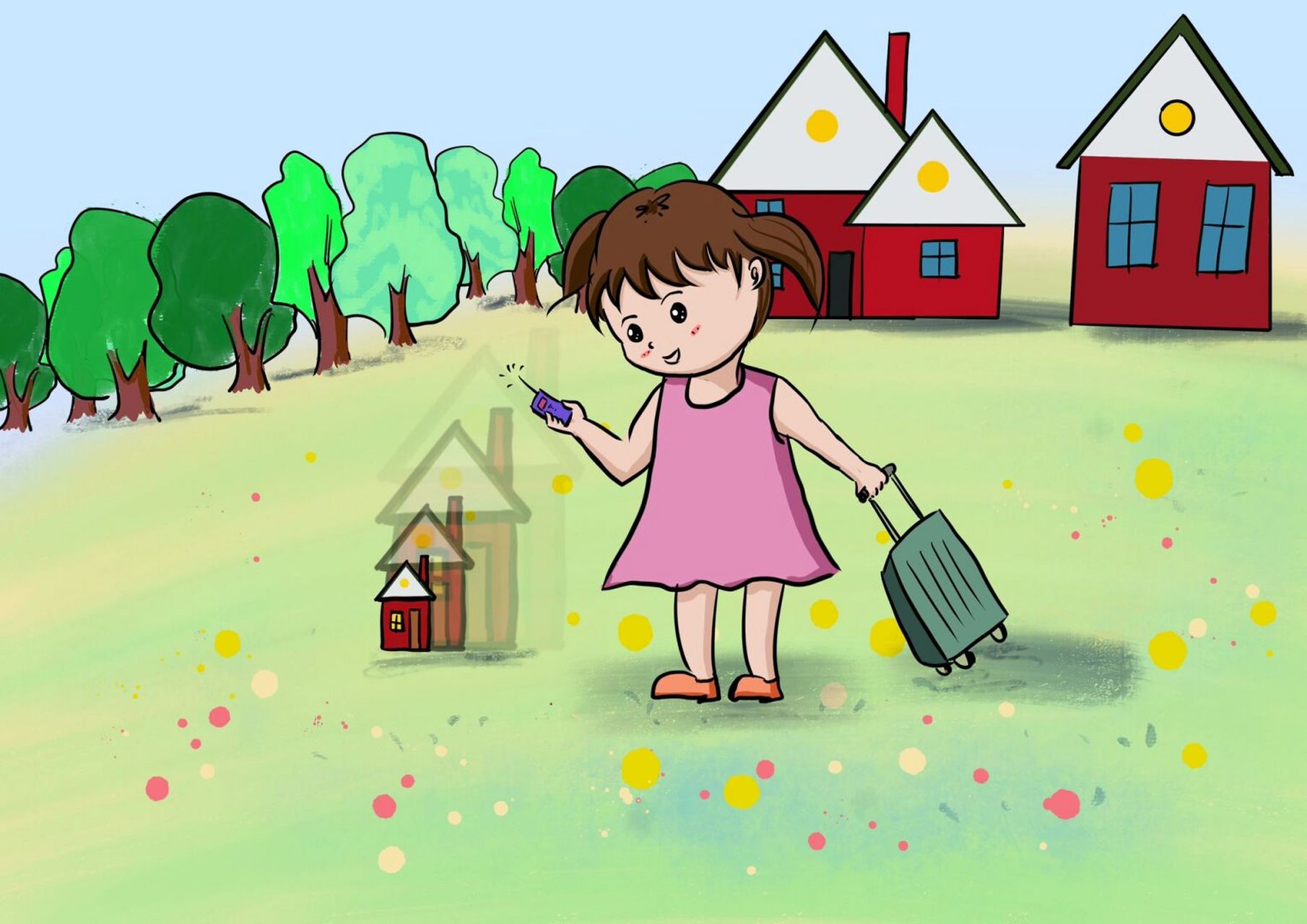 伊涵小朋友的作文得奖了,家长希望可以根据文章内容配上几张插画,请