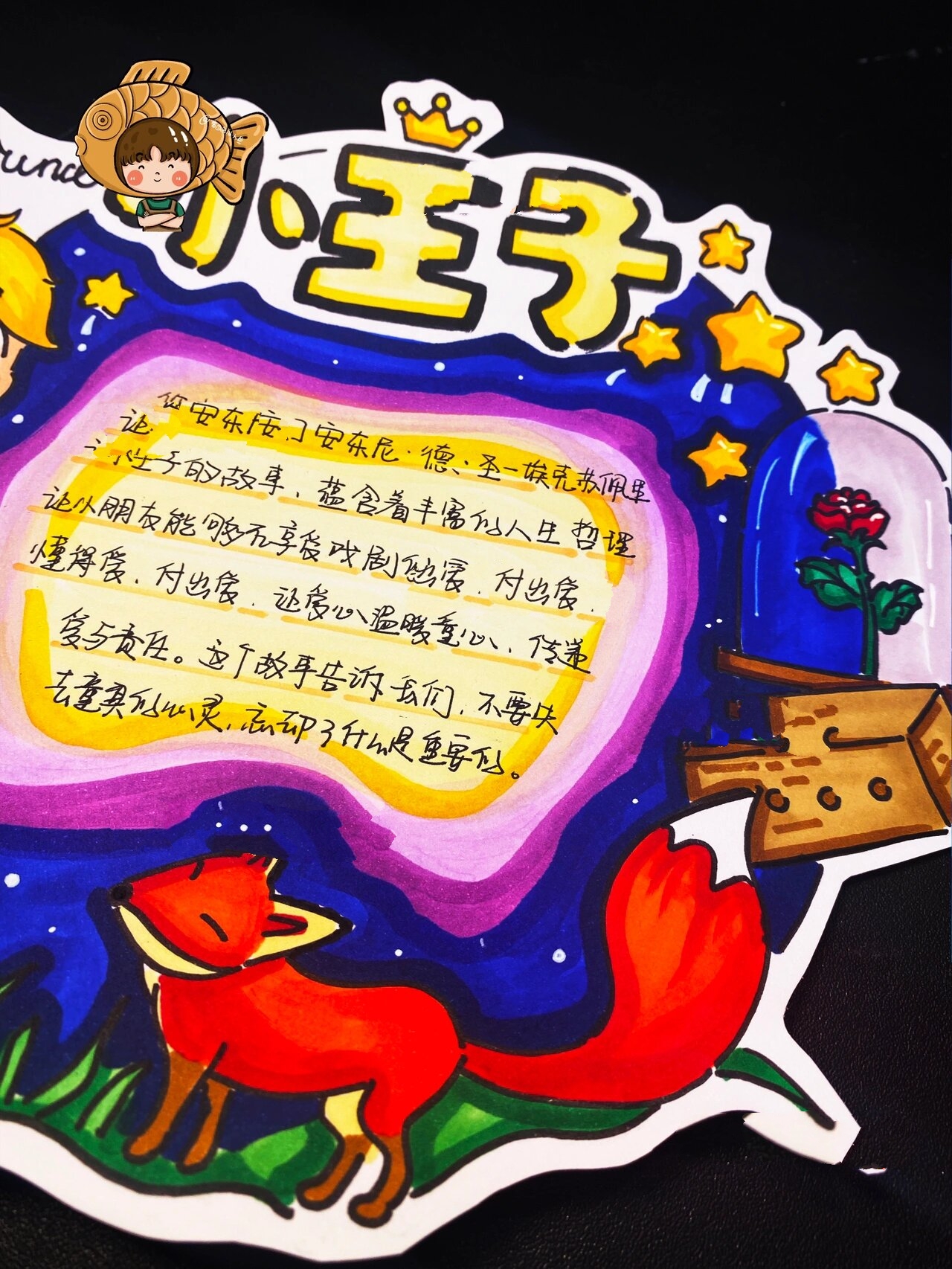 【好书推荐小报】有线稿可打印 小王子推荐卡