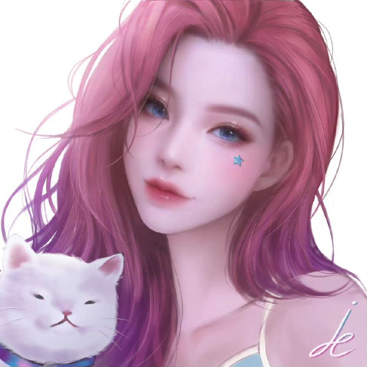 英雄联盟lol九尾妖狐阿狸头像壁纸分享 插画师:twi pin__ker