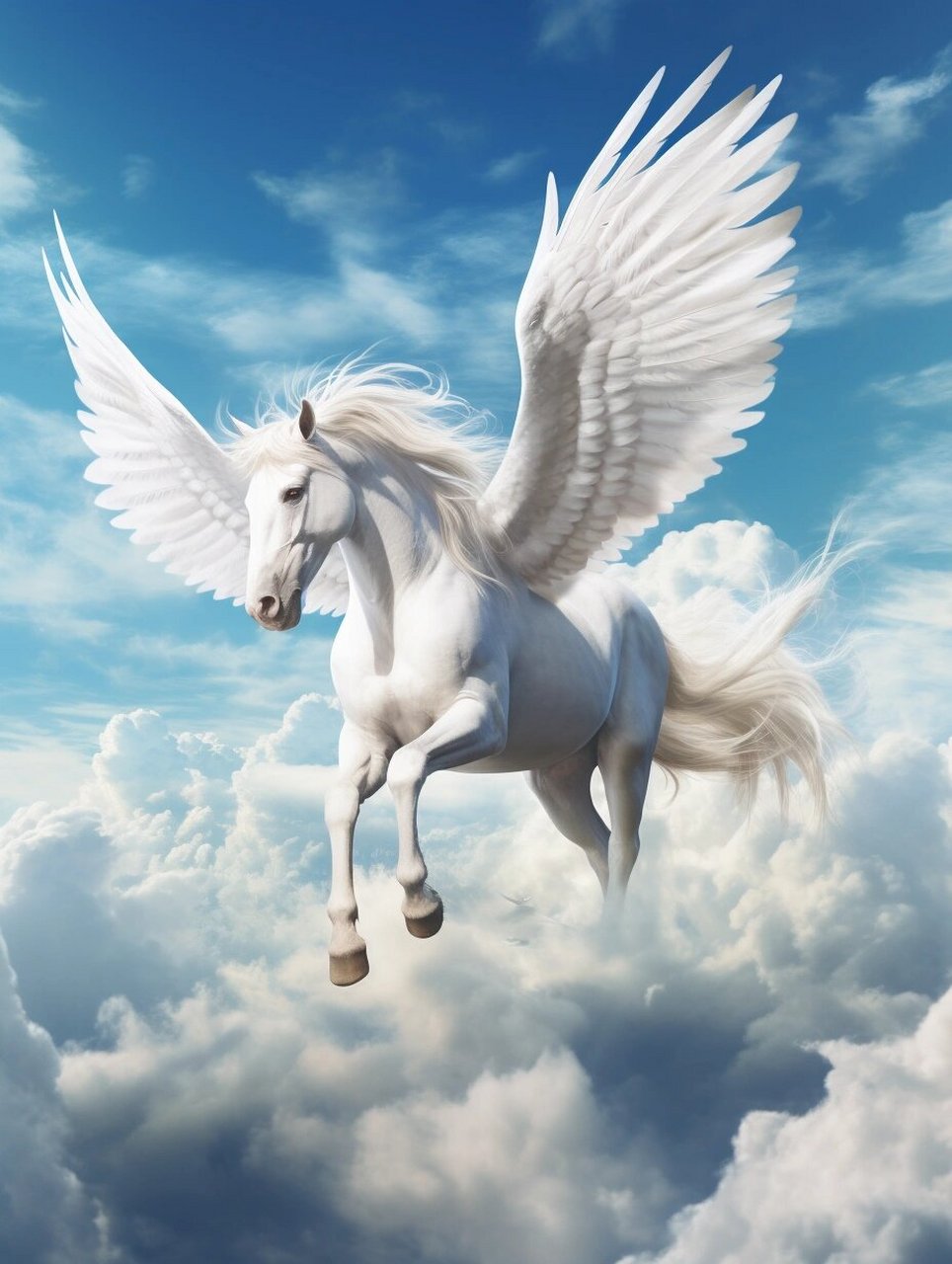 飞马的形象经常被用于艺术作品中,如绘画和雕塑,传达着对美好的追求.