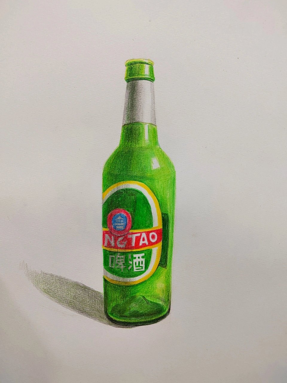 简单易学的彩铅啤酒瓶画法 零基础画画       简单易学的彩铅啤酒瓶