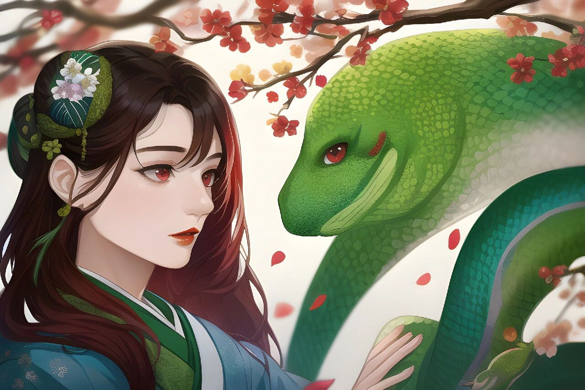 小青和小白 ai绘画   draft 的二次元模型真好用