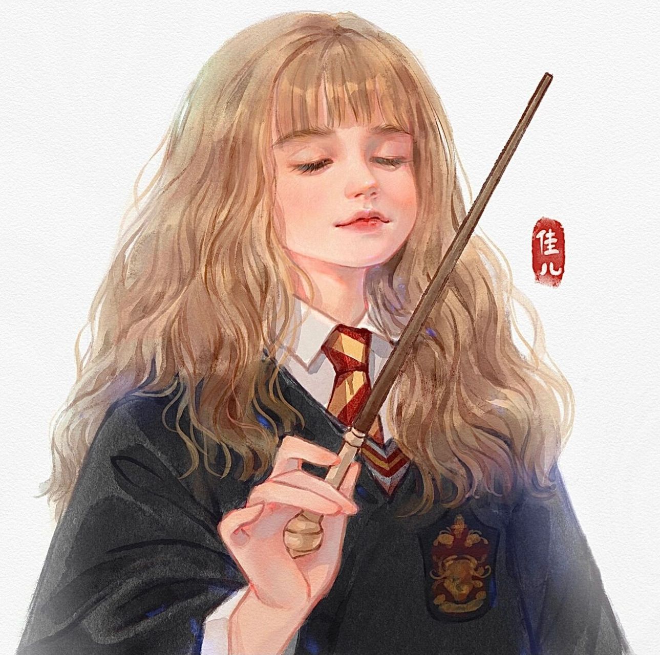 哈利波特/赫敏/水彩头像/绘图步骤 小赫敏实在太可爱啦 	 软件:pro