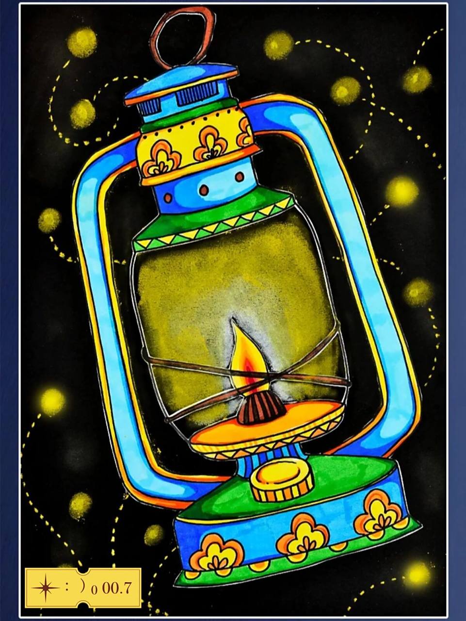 欣赏煤油灯的图片素材,了解煤油灯的造型特点,绘制一盏精美的煤油灯.