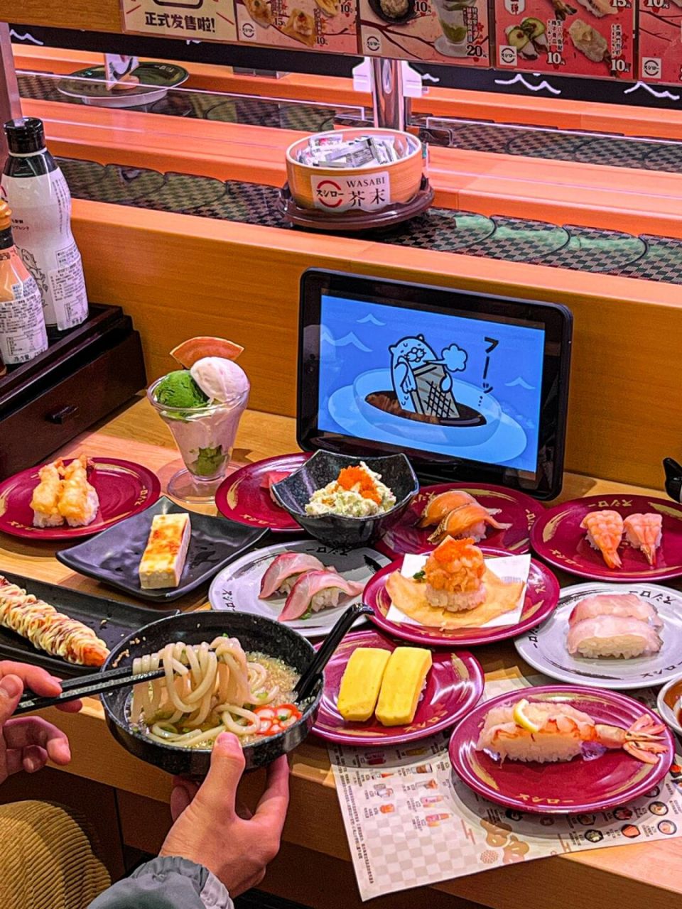 回转寿司自助的快乐!