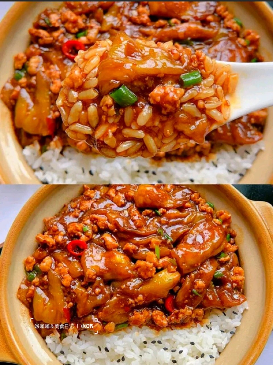 软糯入味肉末茄子盖饭好吃到舔碗底 食材: 茄子两个 肉沫适量 大蒜三