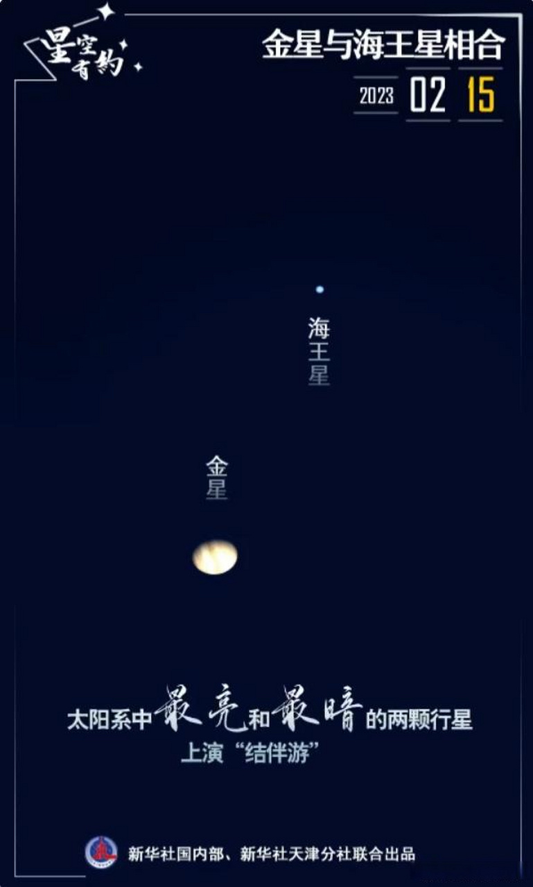 明日金星与海王星相合【太阳系最亮和最暗行星上演结伴游】天文科普