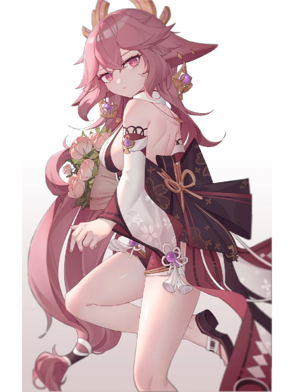 二次元美图|《原神》八重神子 作品整理自pixiv,侵删～ p1画师:wkwk