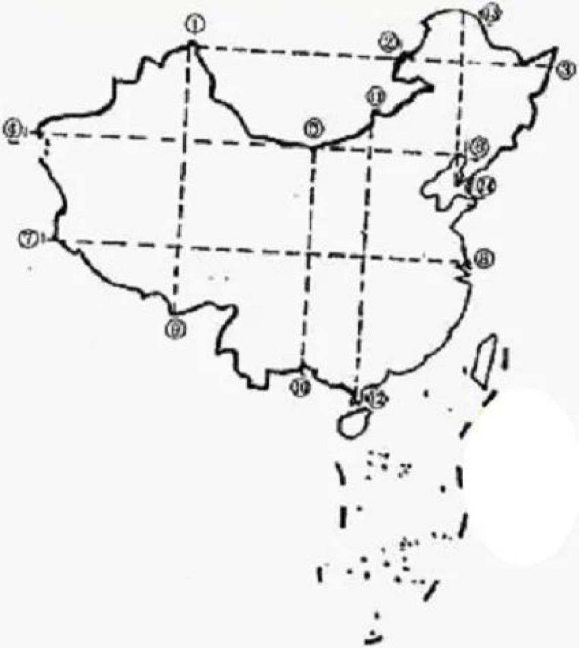 中国地图轮廓画法汇总 中国地图有点难画,但只要总结了方法,熟能生巧