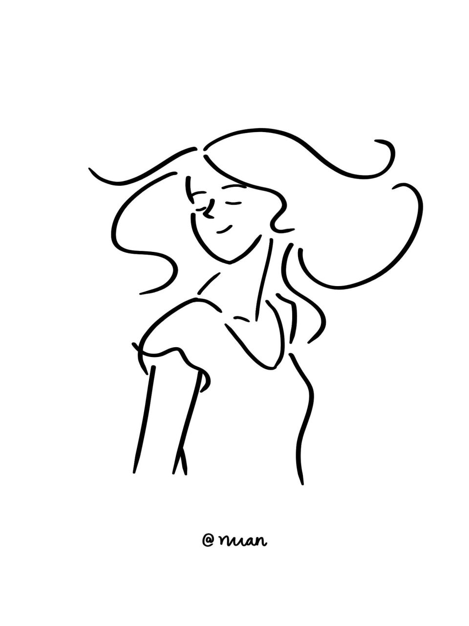 ins风极简手绘黑白简笔画no.