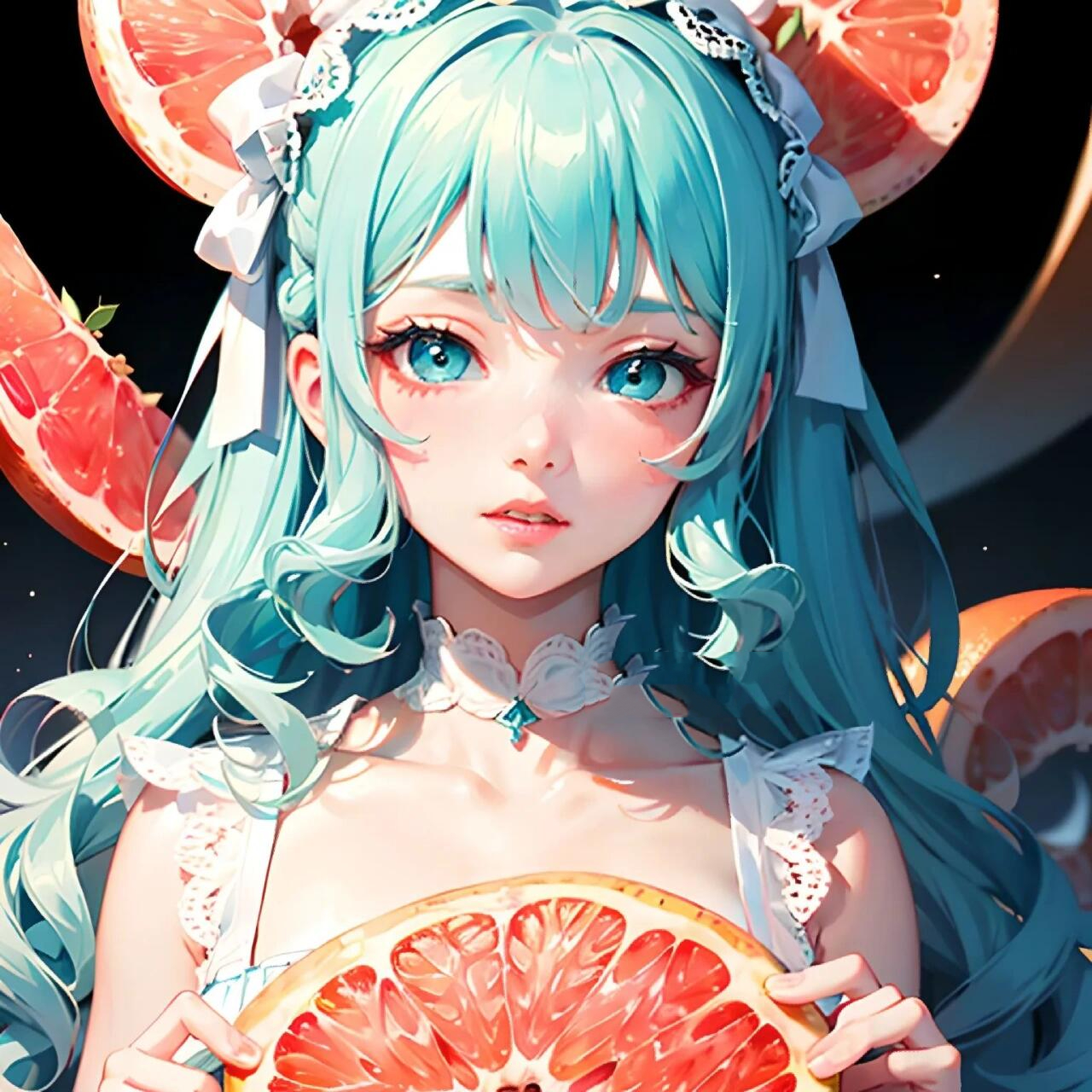 水果系列之西柚女孩头像