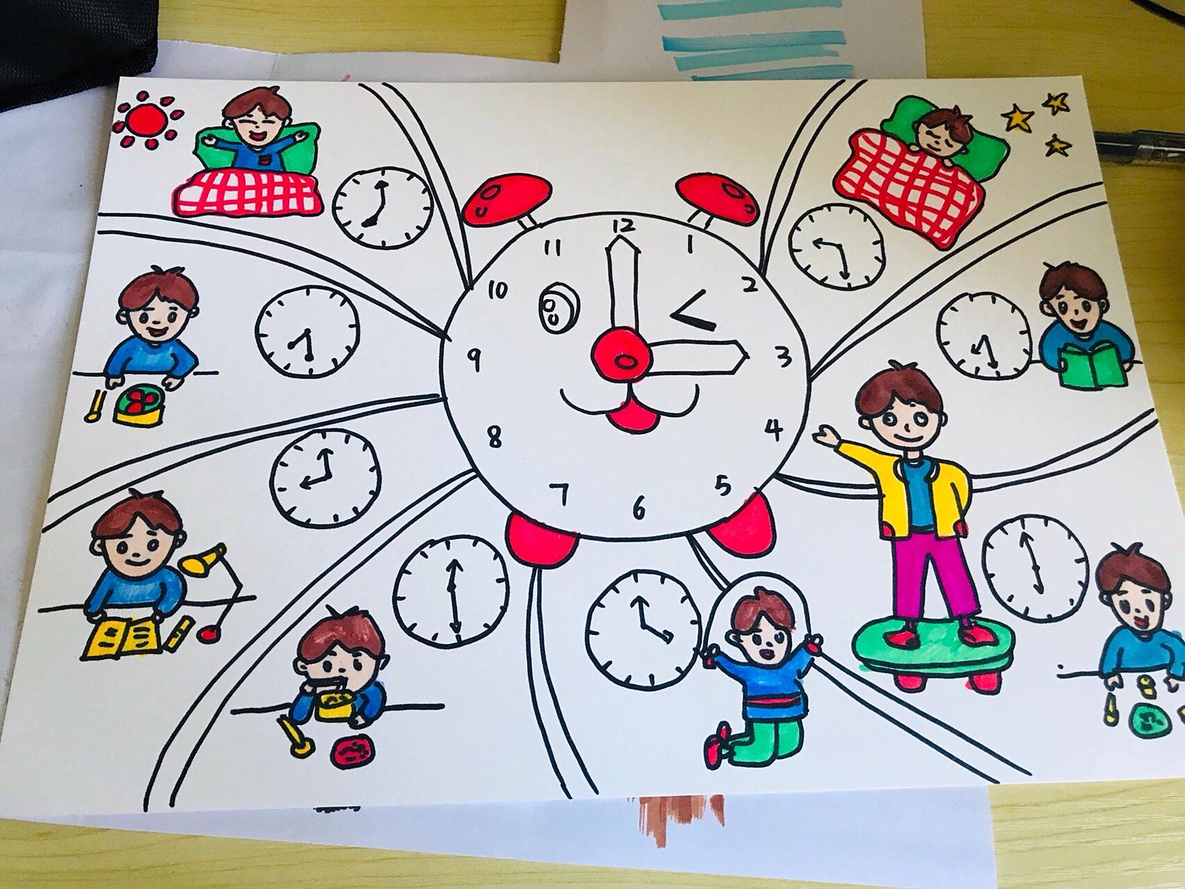 【绘画】我的一天时间表 暑假寒假时间表绘画