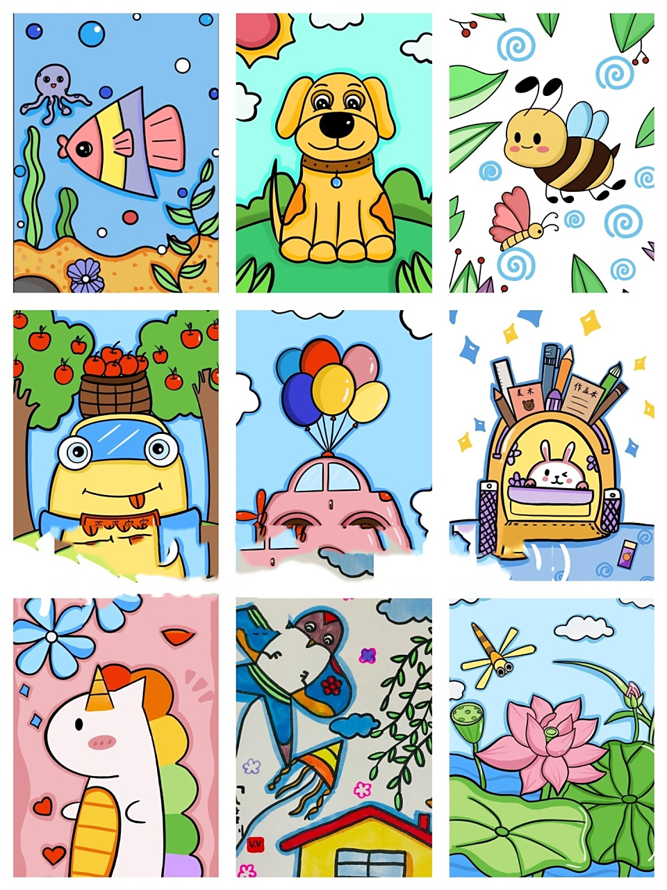 儿童画合集6 简单好看儿童画 适合4～12岁宝贝