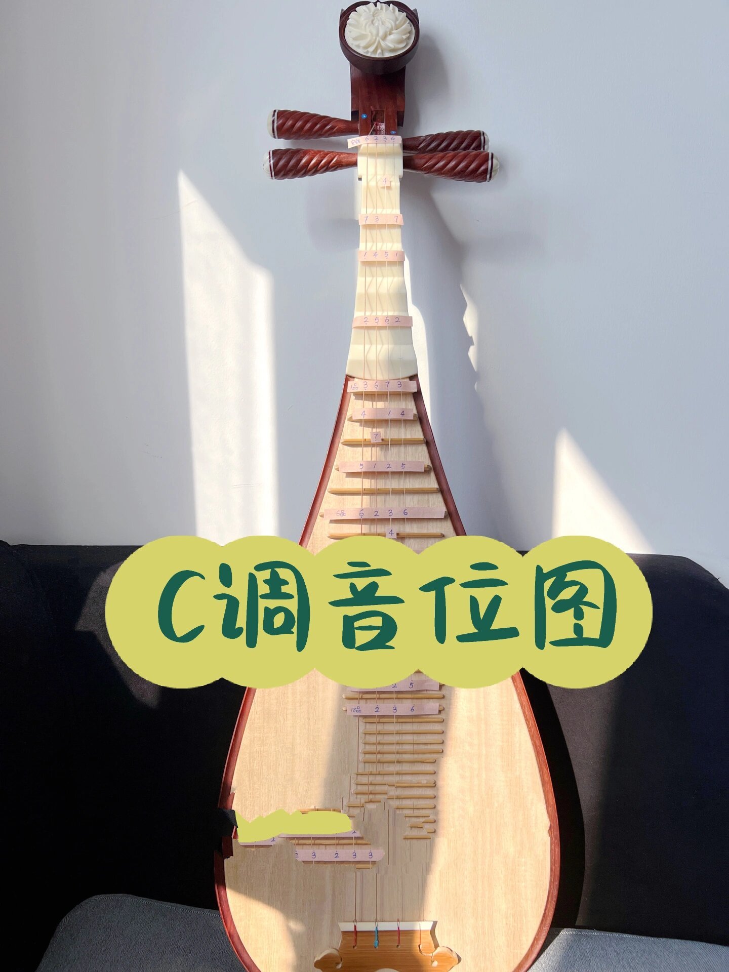 琵琶c调音位图,一次性学明白,简单易懂!