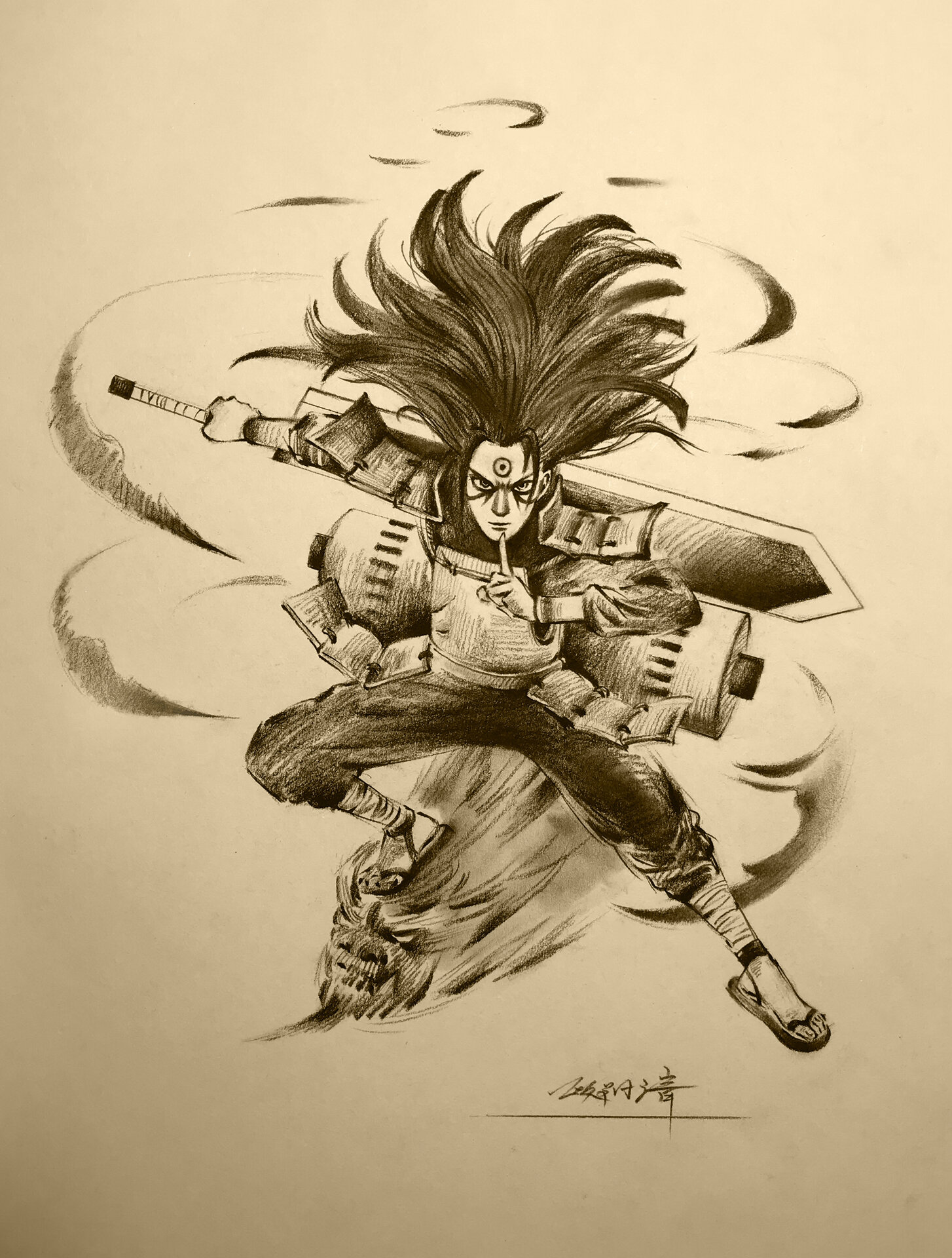 速写|忍者之神— —千手柱间 火影系列,今天画画我很喜欢的千手柱间与