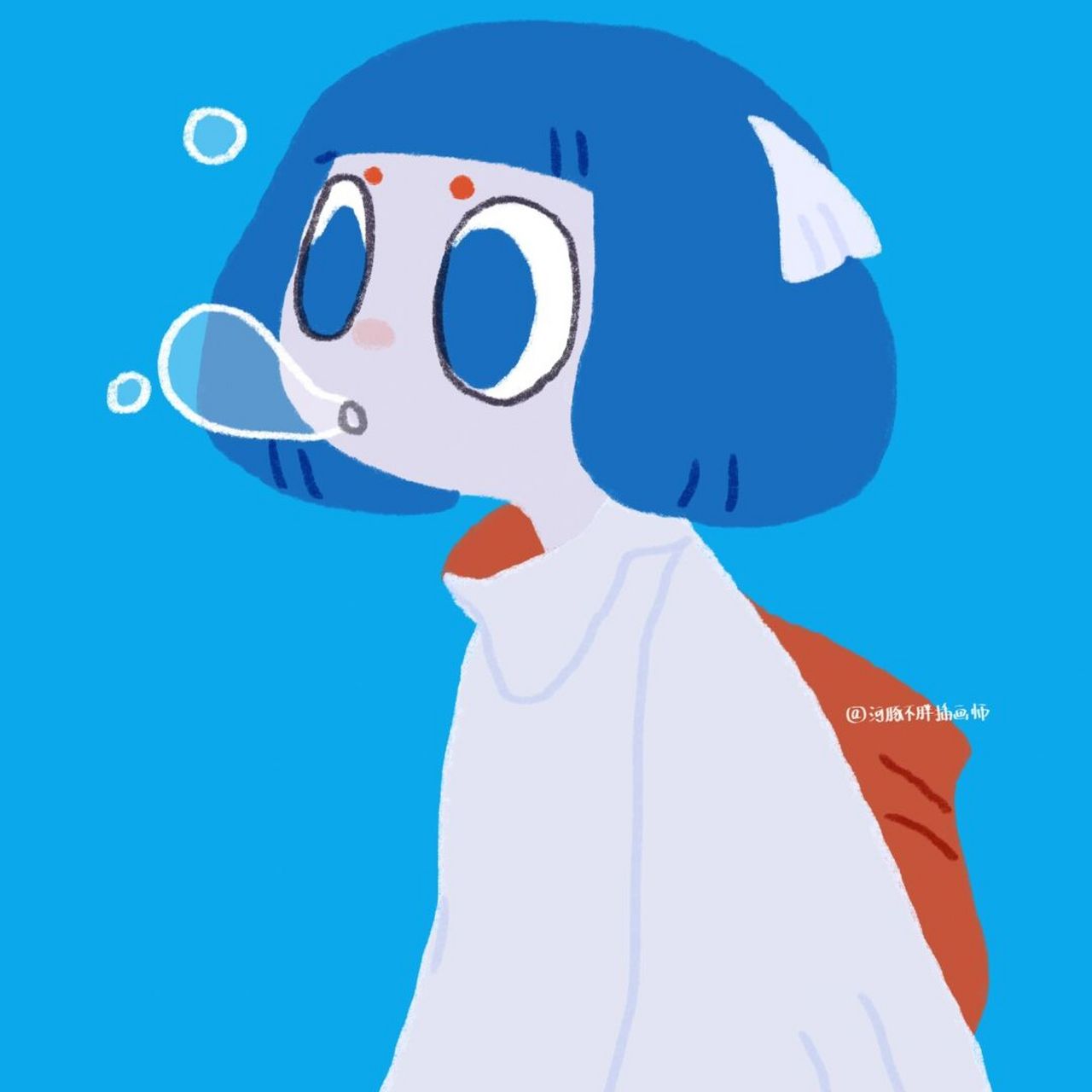 见过最好看的蓝色头像 《五块和泡泡》,动画原作者为,原动画超可爱的!
