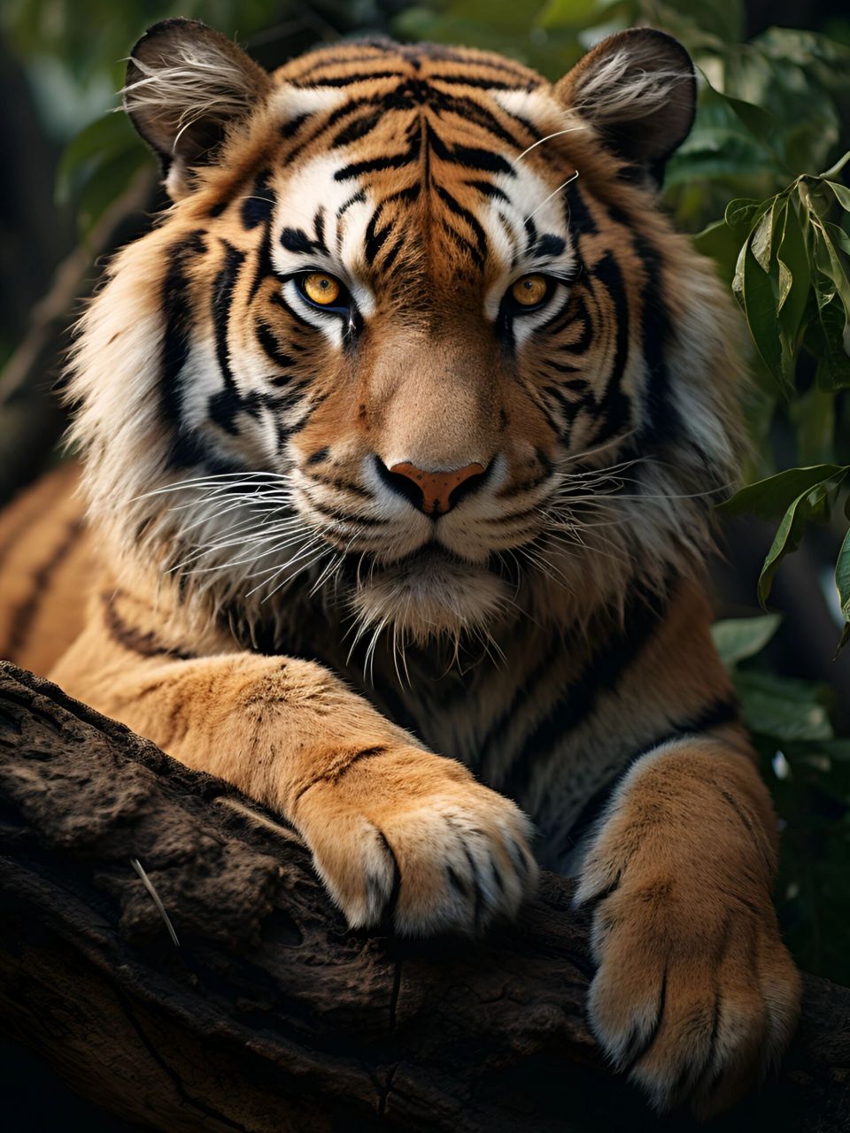 虎蹲是老虎的一种经典姿势之一,它们通常在这个姿势中休息或者观察