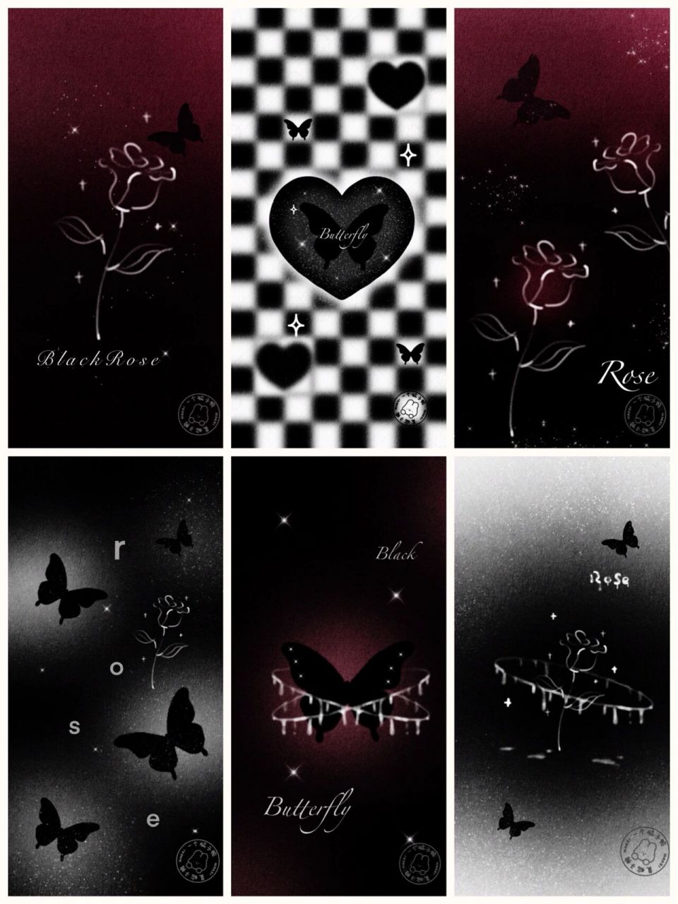 原创壁纸|黑色玫瑰蝴蝶 暗黑系壁纸94 今天是暗黑系黑玫瑰蝴蝶壁纸
