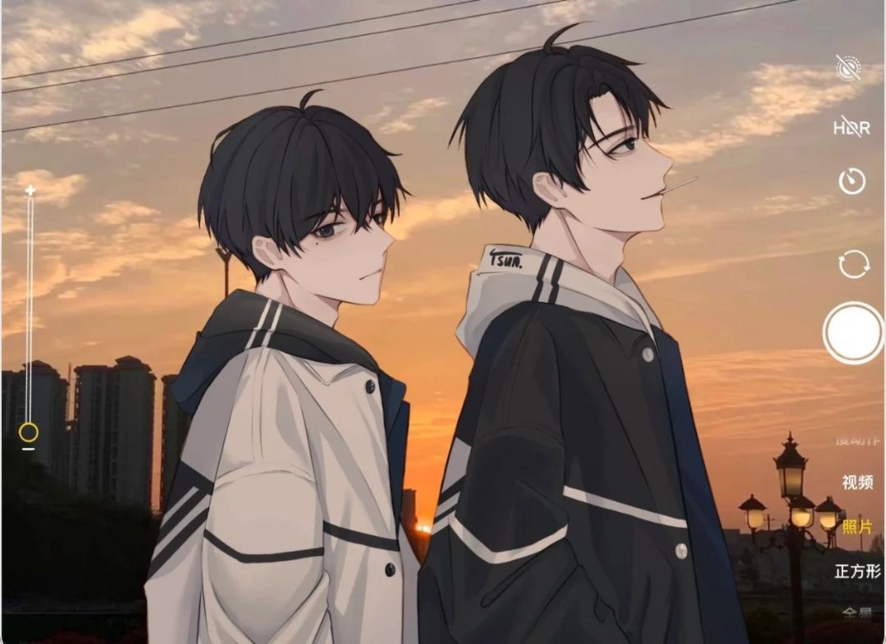 贺朝夫斯基和谢俞小朋友的和照