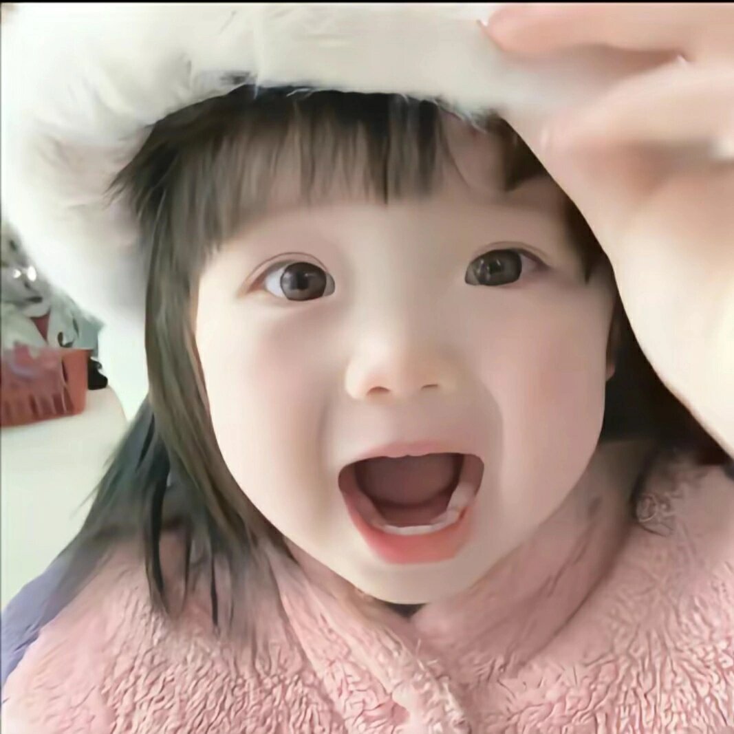 真人女头小孩崽崽甜妹可爱粉色系小众ins