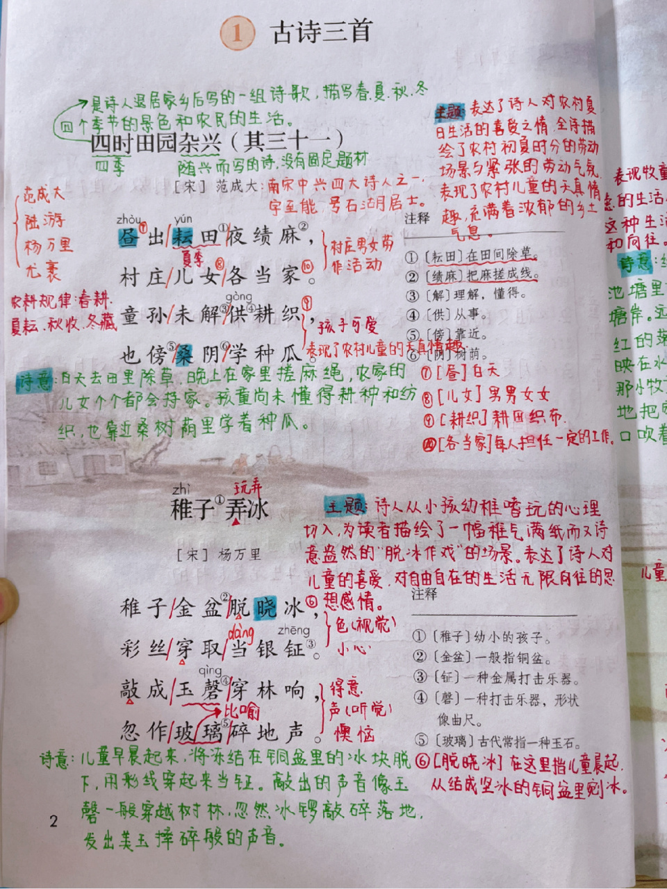 五年级下册第一课《古诗三首》课堂笔记 上当的0.