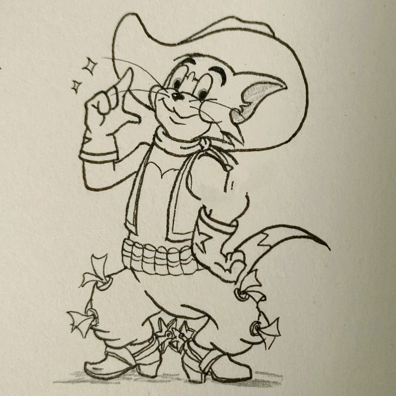 西部大牛仔简笔画教程