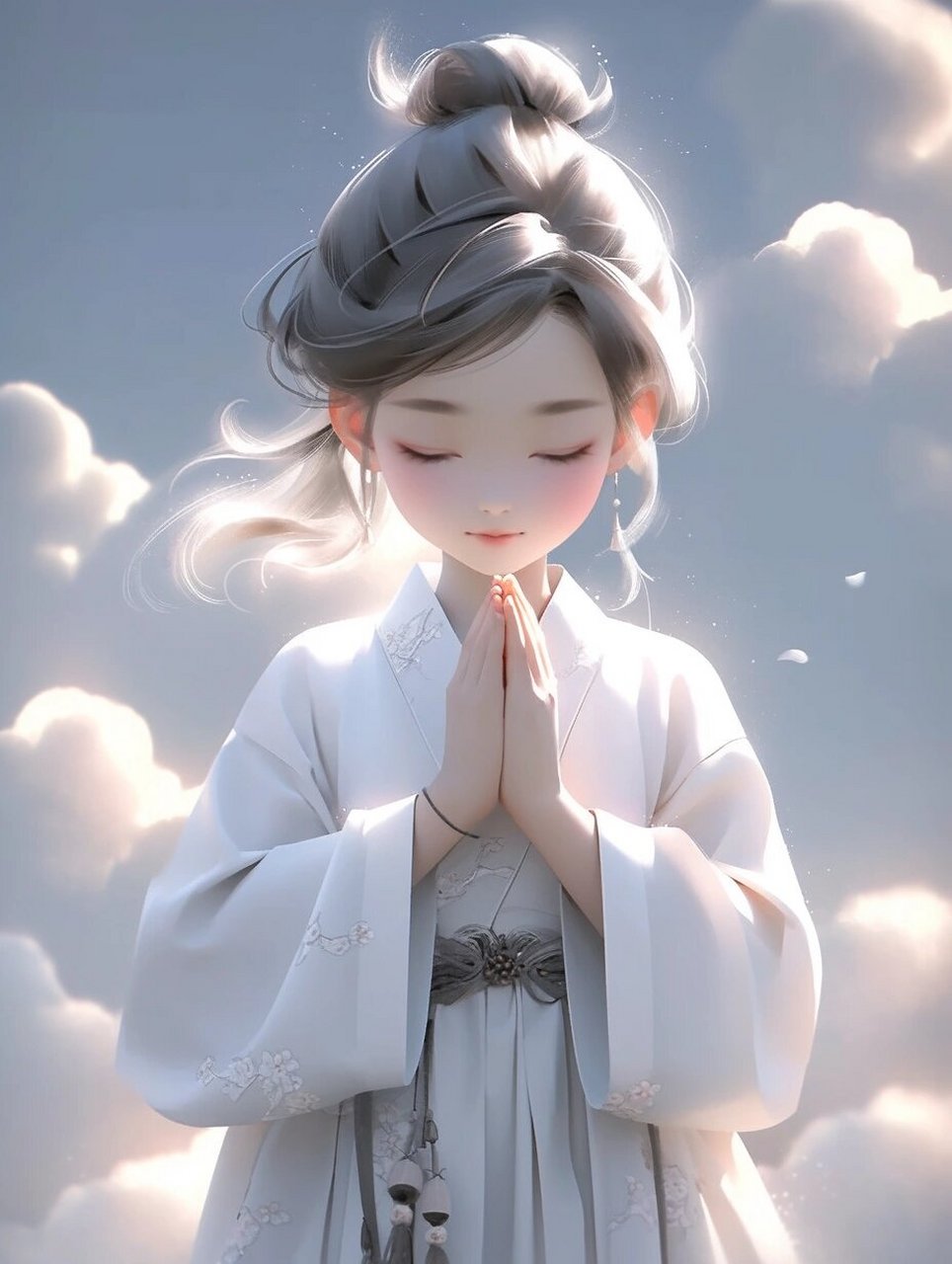 禅风|女生头像🌸云水禅心  chinese style,cute girl praying,relig