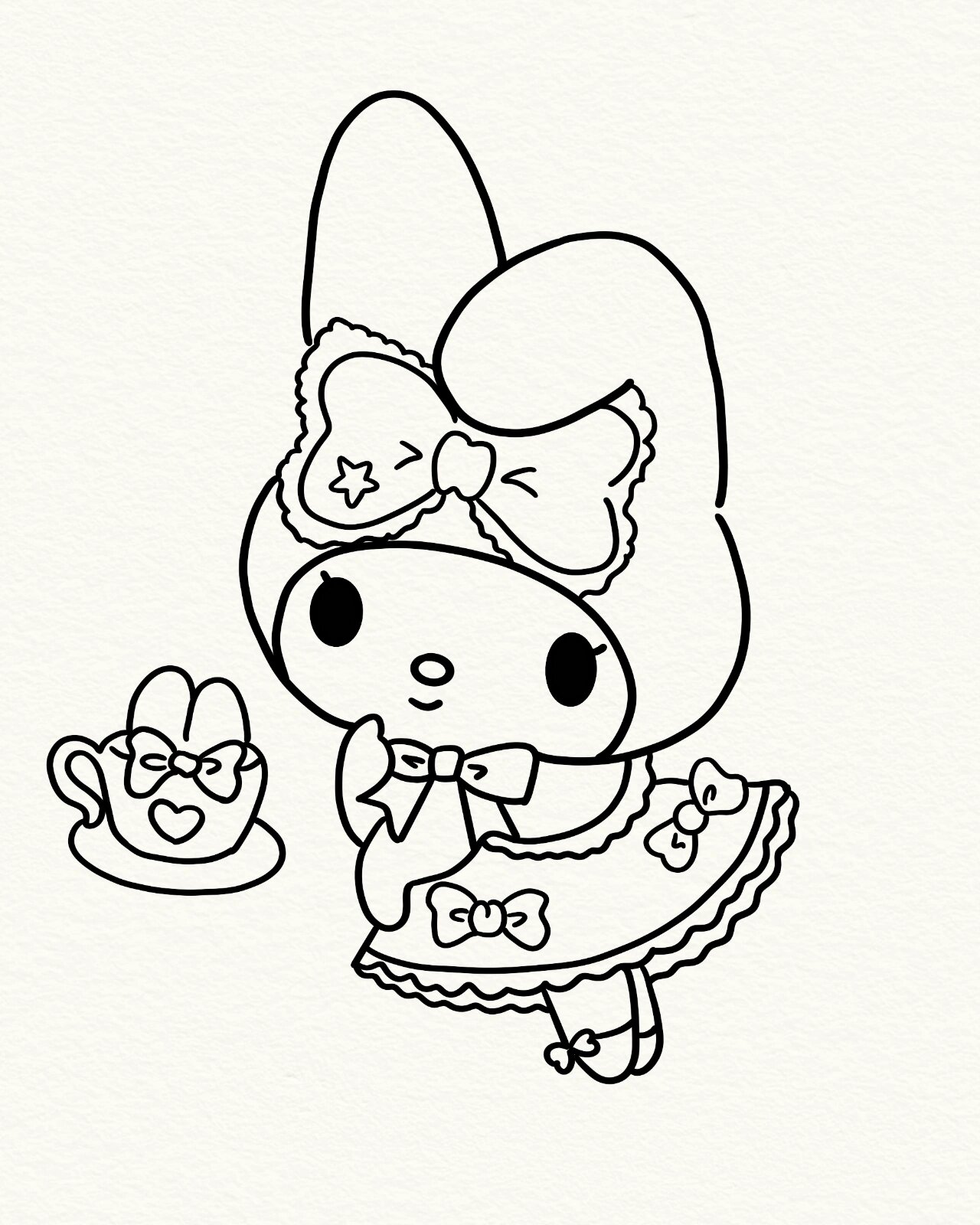 三丽鸥美乐蒂简笔画教程