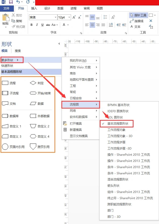 visio绘制简单流程图教程
