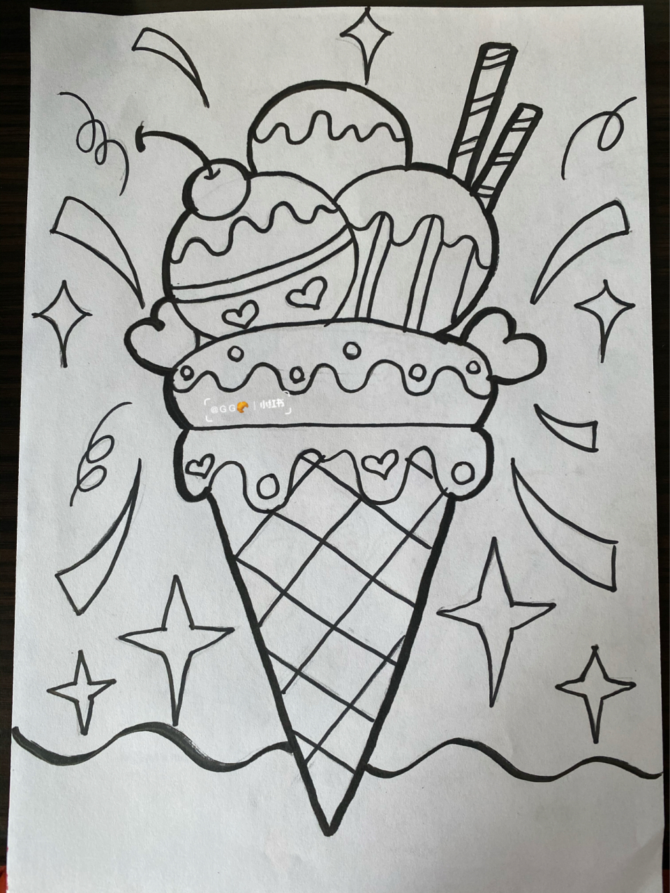 儿童画《美味冰淇淋》 夏天快到了   快把美味的冰淇淋画起来吧 90