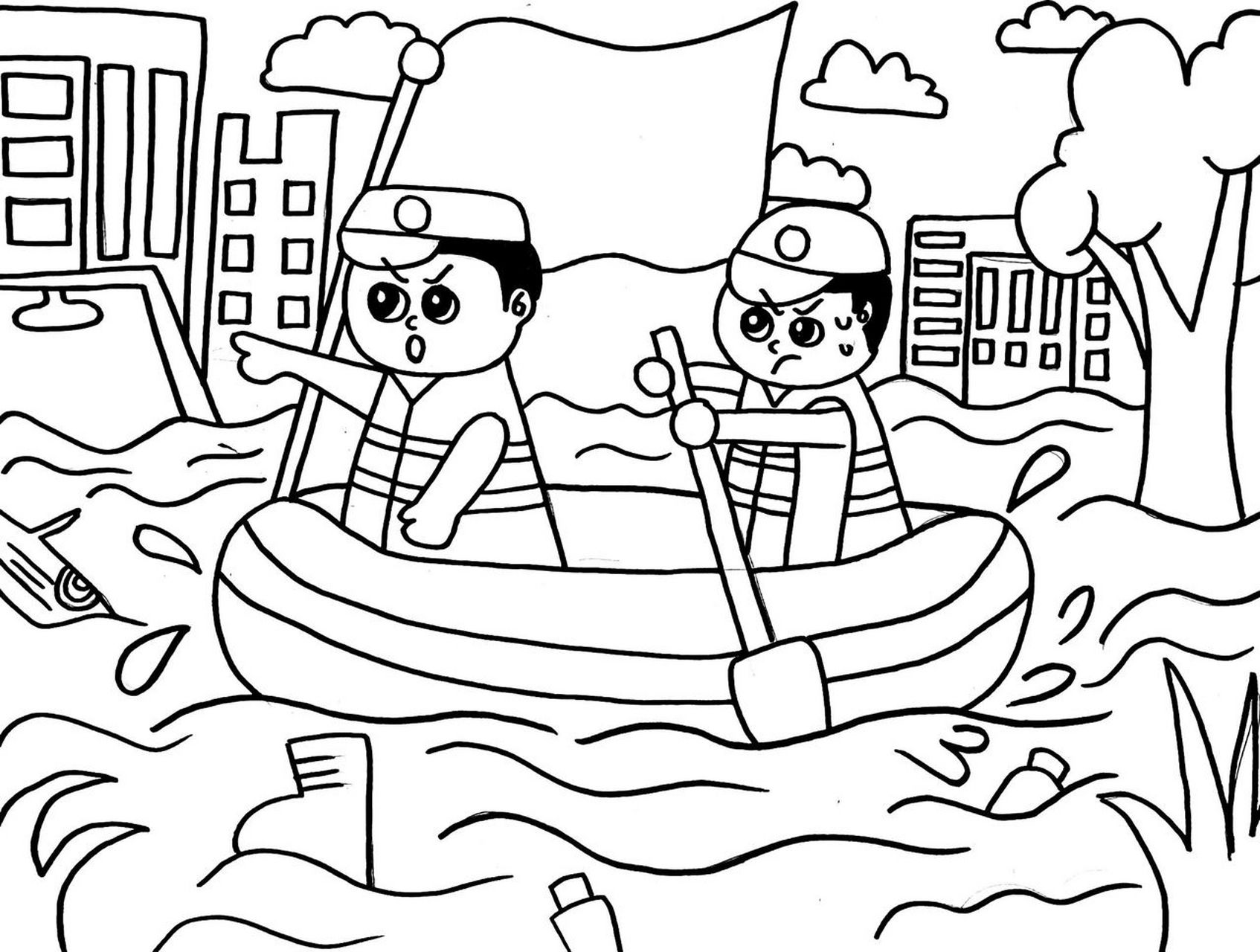 画 作品名称:防洪救灾 创作时长:1小时 创作工具:铅笔7315橡皮