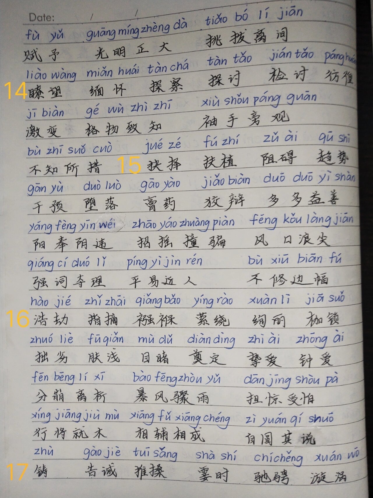 初二下册语文课后生字图片