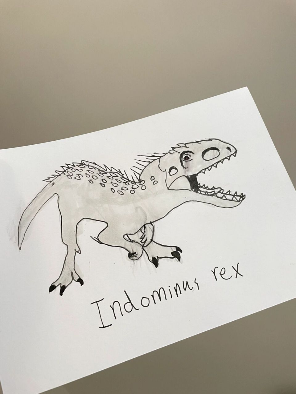 9岁侏罗纪铁粉的画画日常 狂暴龙indominus rex