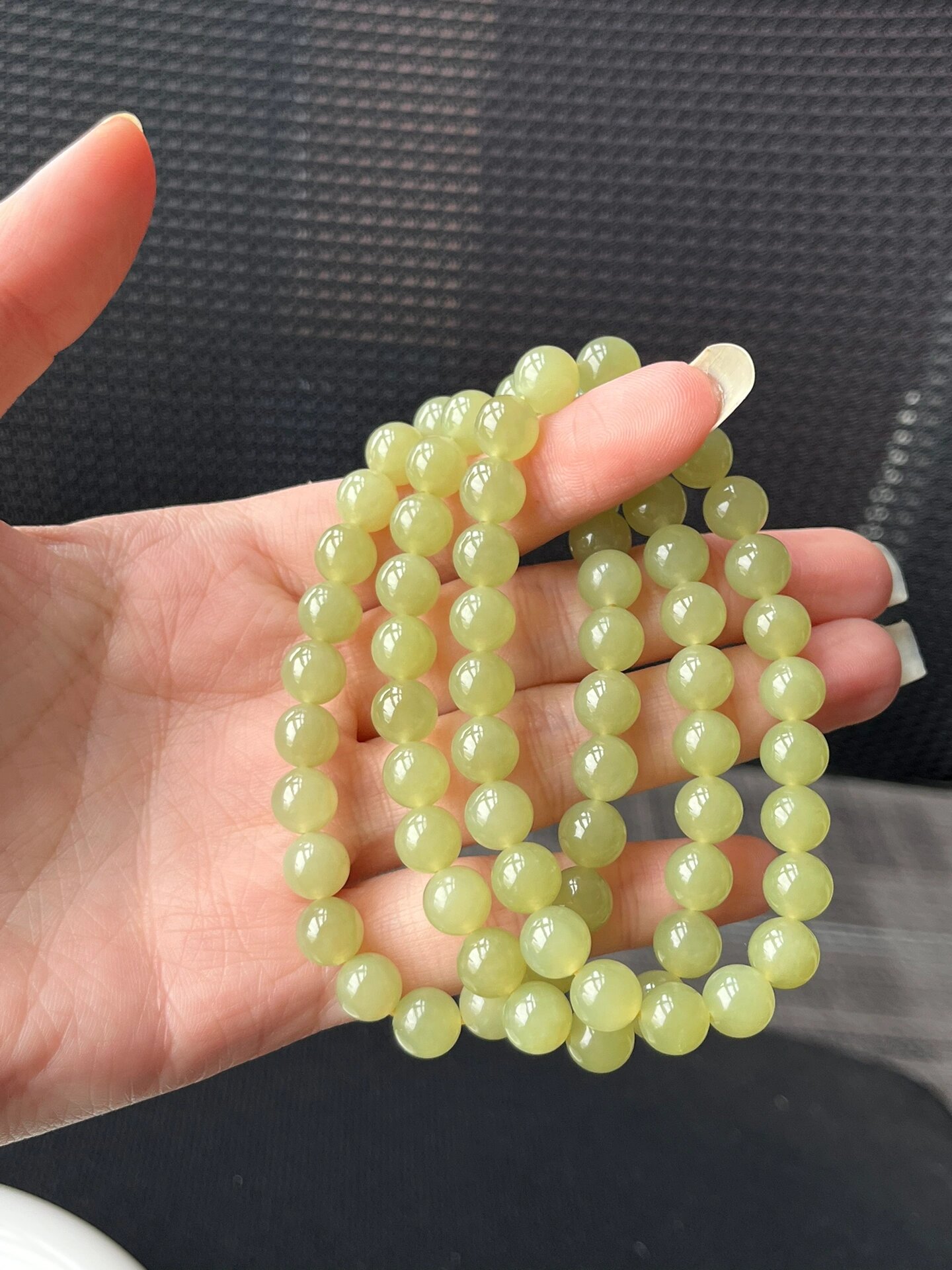 和田玉卡8青海料青黄口手串215664156681566 肉细的青海