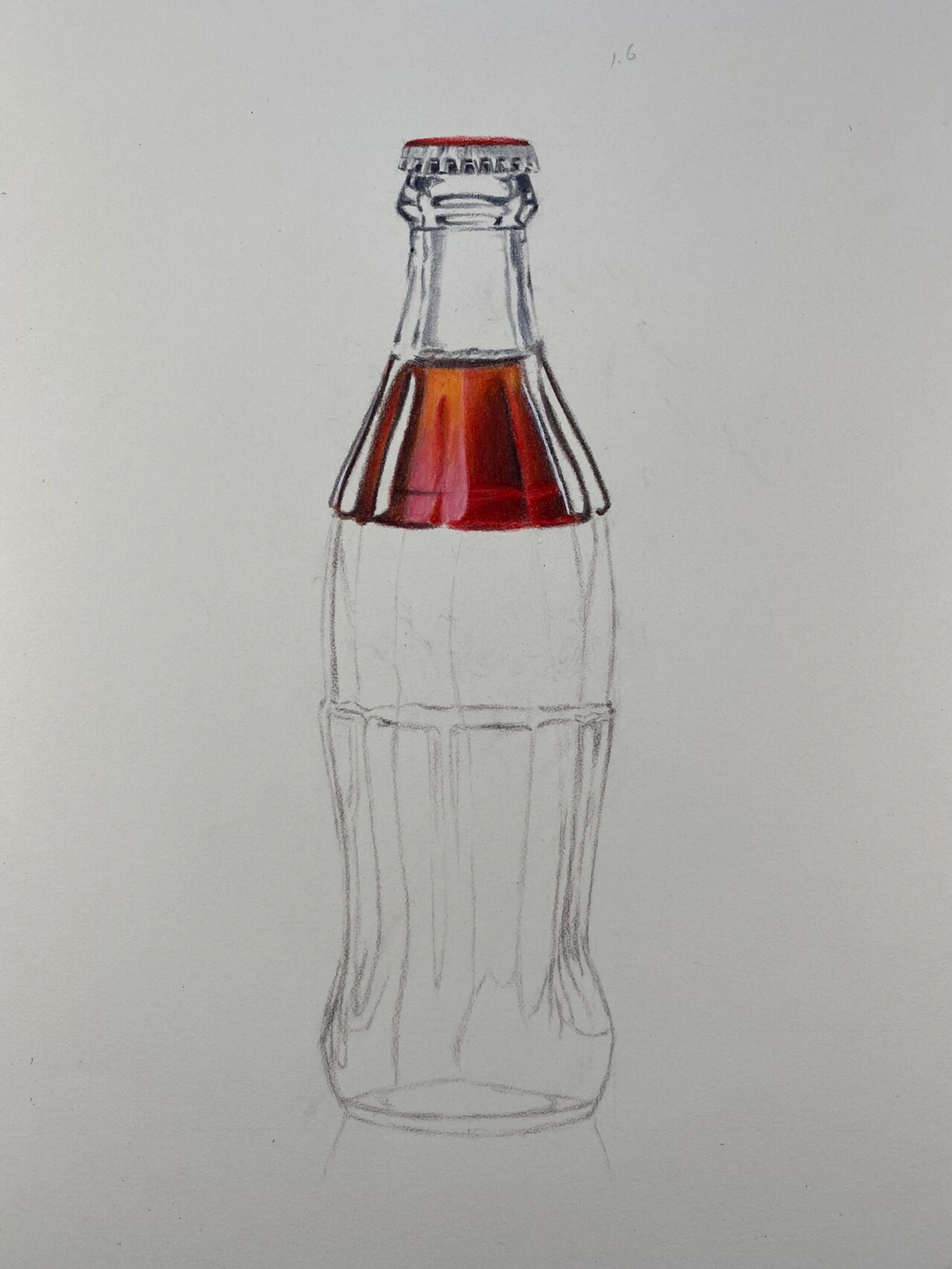 【彩铅画】可口可乐玻璃瓶