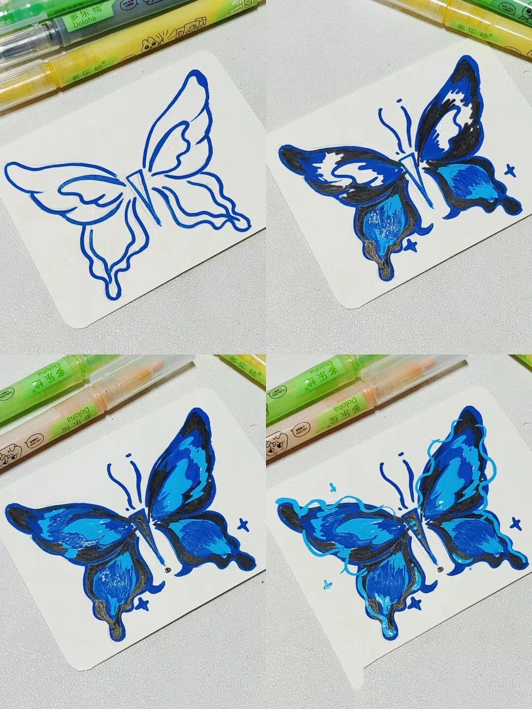 一分钟画蝴蝶教程来了