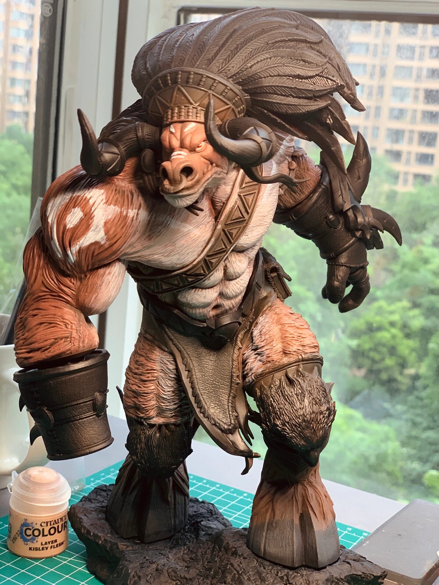 魔兽世界 牛头人 手办涂装记录 最近有点懈怠,一个涂装拖很久,进度20%