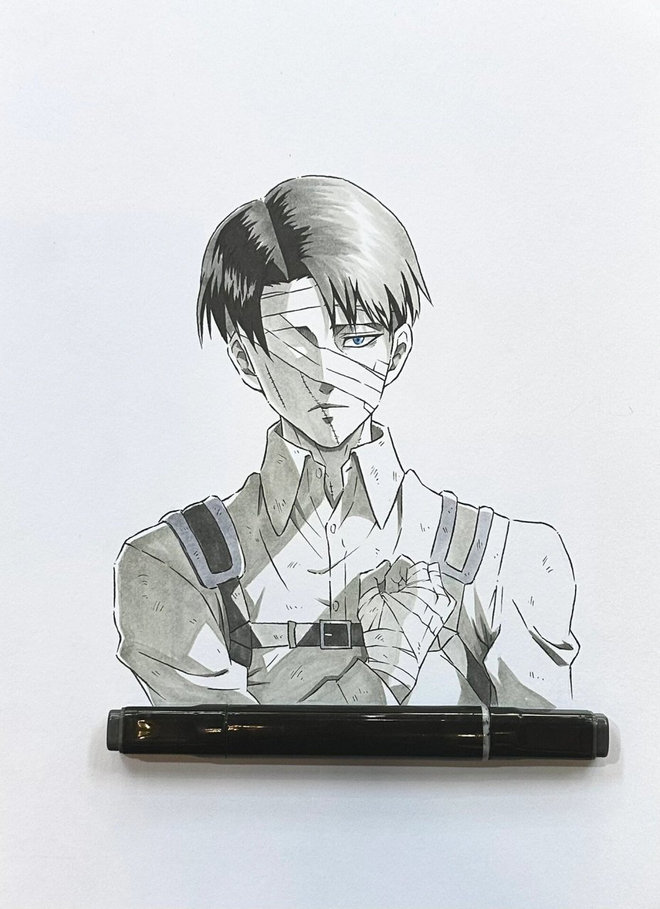 利威尔兵长手绘过程 还有不到十天 最后一次 献出你们的心脏